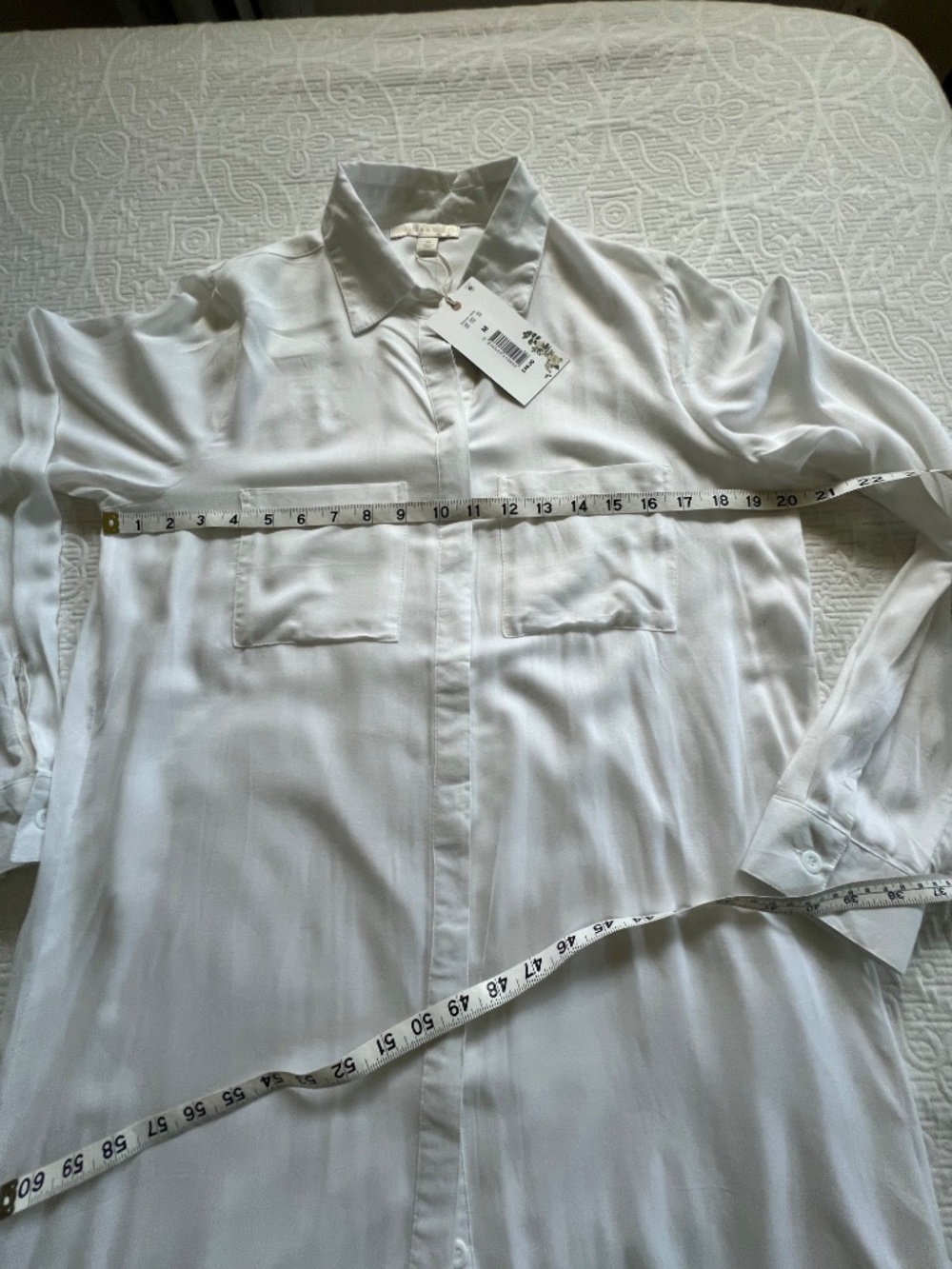 Chelsea & Violet White Long Shirt Style Coverup/Dress - Picture 11 of 15